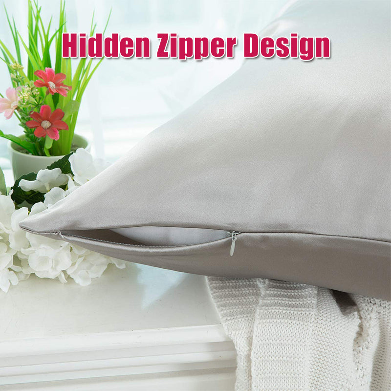 Silk pillowcase with zipper on sale