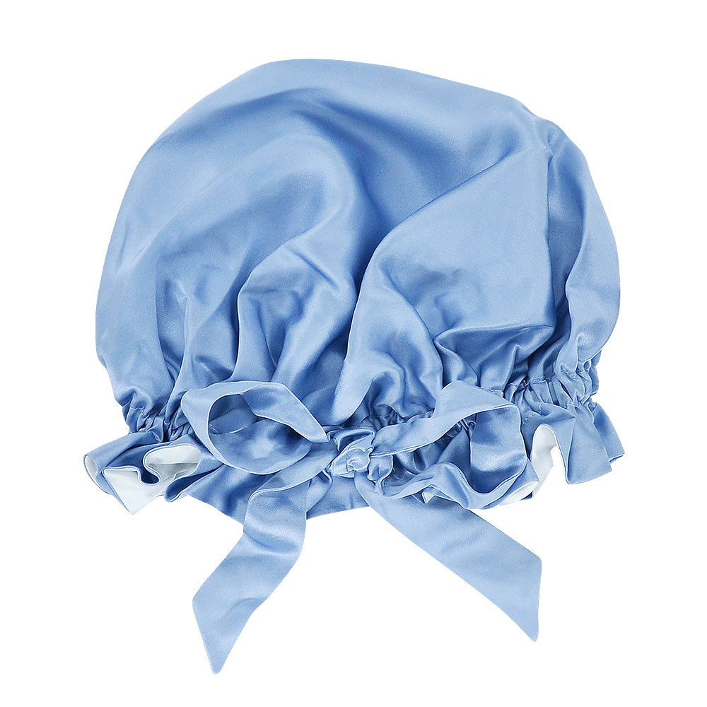 Organic Silk Hair Bonnet | Clementine Sleepwear Sky Blue