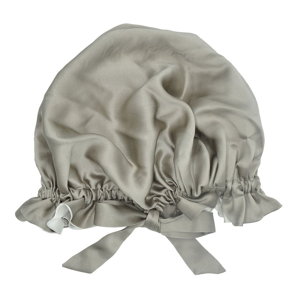 Olesilk 19 Momme Silver Grey Mulberry Silk Sleep Cap Hair Beauty