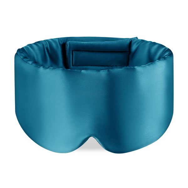 Olesilk 100% Mulberry Silk Sleep Mask Peacock Blue Large Size