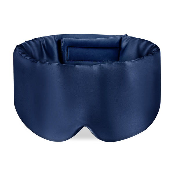 Olesilk 100% Mulberry Silk Sleep Mask Navy Blue Large Size Silk Eye Mask