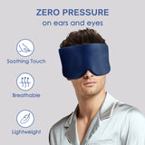 Olesilk 100% Mulberry Silk Sleep Mask Navy Blue Large Size Silk Eye Mask