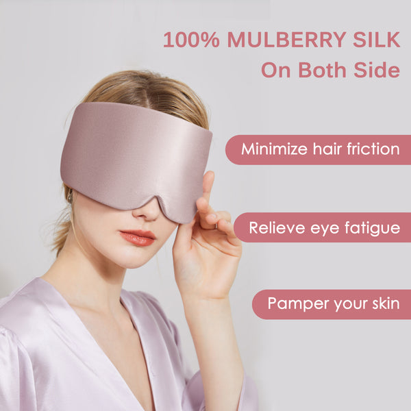 Olesilk 100% Mulberry Silk Sleep Mask Light Plum Large Size