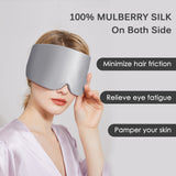 Olesilk 100% Mulberry Silk Sleep Mask Silvergrey Large Size Silk Eye Mask