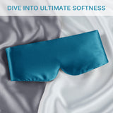 Olesilk 100% Mulberry Silk Sleep Mask Peacock Blue Large Size
