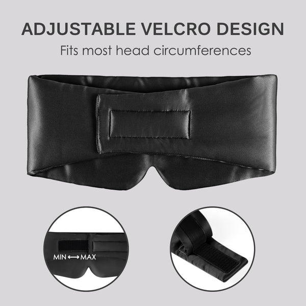 Olesilk 100% Mulberry Silk Sleep Mask Black Color Large Size