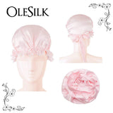 Olesilk 19 Momme 100% Pure Mulberry Silk Night Cap for Sleeping With Elastic Band & Elegant Ribbon