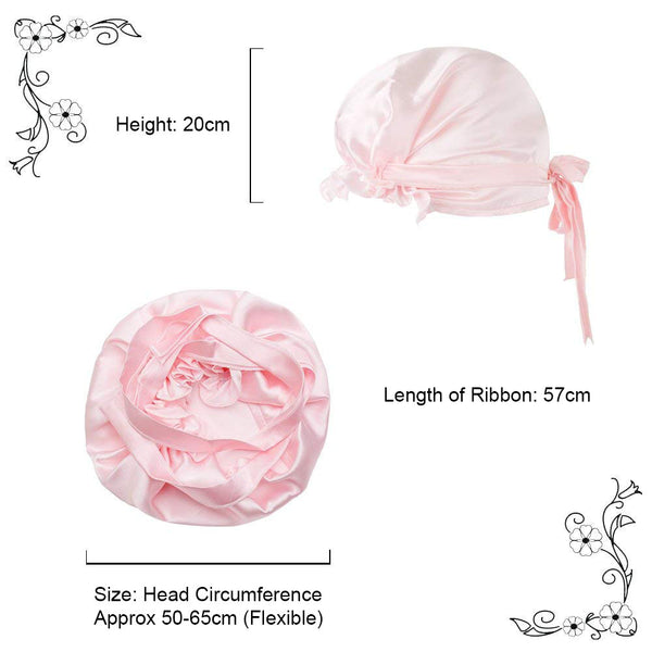 Olesilk 19 Momme 100% Pure Mulberry Silk Night Cap for Sleeping With Elastic Band & Elegant Ribbon