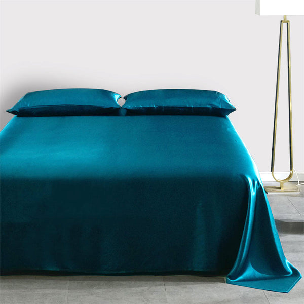 Olesilk 19 Momme 3 Pieces Silk Sheet Set  (1 Silk Flat Sheet + 1 Silk Fitted Sheet + 1 Silk Zipper Pillowcase)