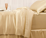 Olesilk 19 Momme 5 Pieces Silk 100% Pure Mulberry Silk Bedding Sets ( 1 Duvet Cover + 1 Flat Sheet + 1 Fitted Sheet + 2 Zipper Pillowcases )