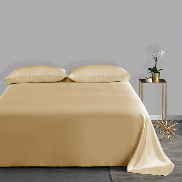 Olesilk 19 Momme 5 Pieces Silk 100% Pure Mulberry Silk Bedding Sets ( 1 Duvet Cover + 1 Flat Sheet + 1 Fitted Sheet + 2 Zipper Pillowcases )