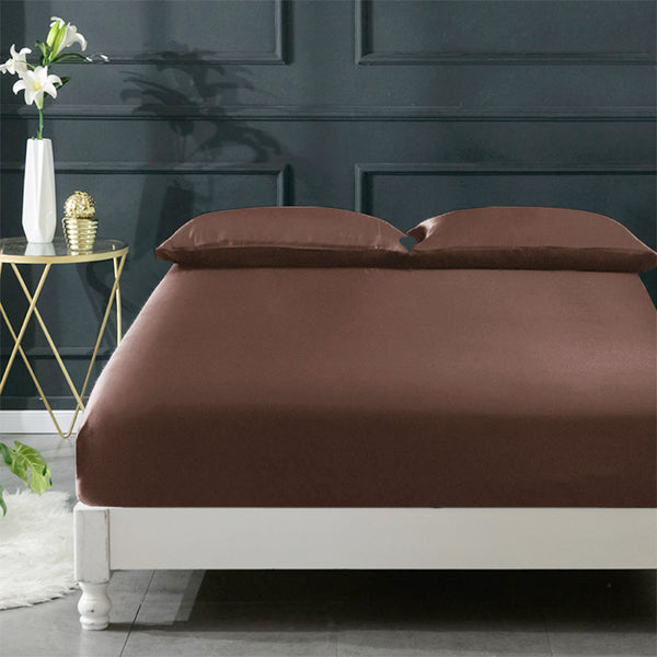 Olesilk 19 Momme 3 Pieces Silk Sheet Set  (1 Silk Flat Sheet + 1 Silk Fitted Sheet + 1 Silk Zipper Pillowcase)