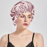Olesilk 19 Momme Light Plum Mulberry Silk Sleep Cap Hair Beauty Orgainc Silk Bonnet