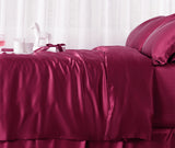 Olesilk 19 Momme 5 Pieces Silk 100% Pure Mulberry Silk Bedding Sets ( 1 Duvet Cover + 1 Flat Sheet + 1 Fitted Sheet + 2 Zipper Pillowcases )