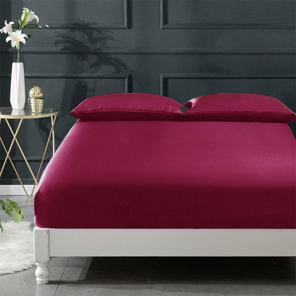 Olesilk 19 Momme 3 Pieces Silk Sheet Set  (1 Silk Flat Sheet + 1 Silk Fitted Sheet + 1 Silk Zipper Pillowcase)