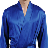 Olesik Men's 19 Momme Silk Dressing Gown with Stand Collar, 100% Pure Mulberry Silk