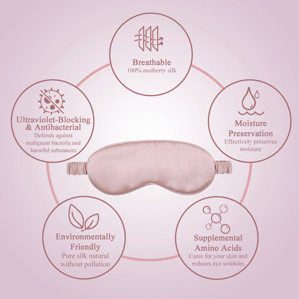 Olesilk 100% Mulberry Silk Sleep Mask Blindfold with Elastic Strap and Silk Filling