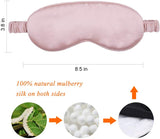 Olesilk 100% Mulberry Silk Sleep Mask Blindfold with Elastic Strap and Silk Filling