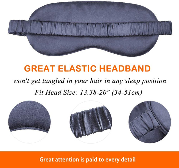 Olesilk 100% Mulberry Silk Sleep Mask Blindfold with Elastic Strap and Silk Filling