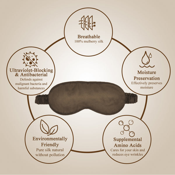 Olesilk 100% Mulberry Silk Sleep Mask Blindfold with Elastic Strap and Silk Filling