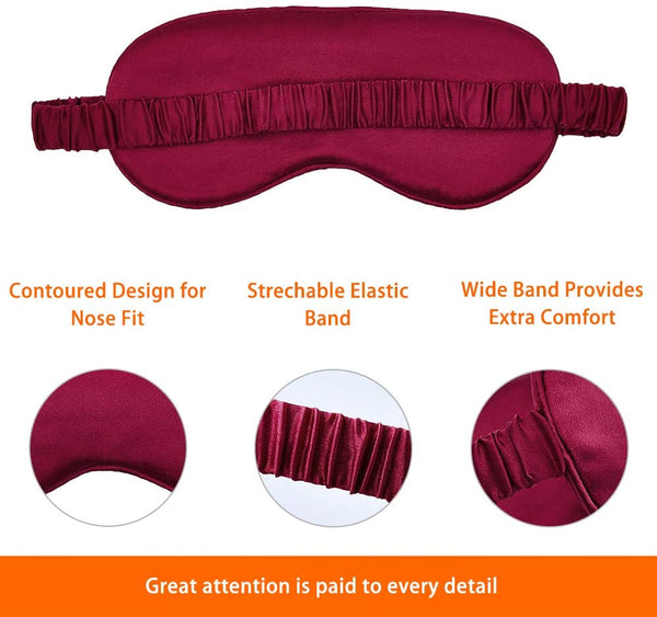 Olesilk 100% Mulberry Silk Sleep Mask Blindfold with Elastic Strap and Silk Filling