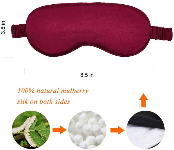Olesilk 100% Mulberry Silk Sleep Mask Blindfold with Elastic Strap and Silk Filling