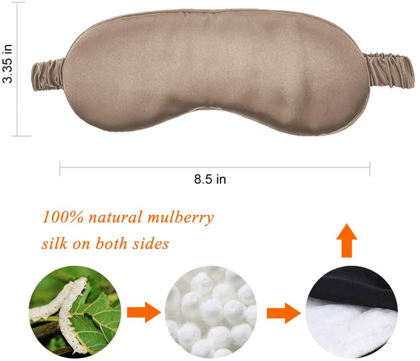 Olesilk 100% Mulberry Silk Sleep Mask Blindfold with Elastic Strap and Silk Filling