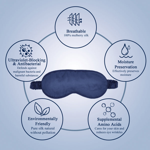 Olesilk 100% Mulberry Silk Sleep Mask Blindfold with Elastic Strap and Silk Filling