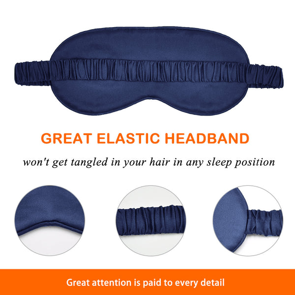 Olesilk 100% Mulberry Silk Sleep Mask Blindfold with Elastic Strap and Silk Filling