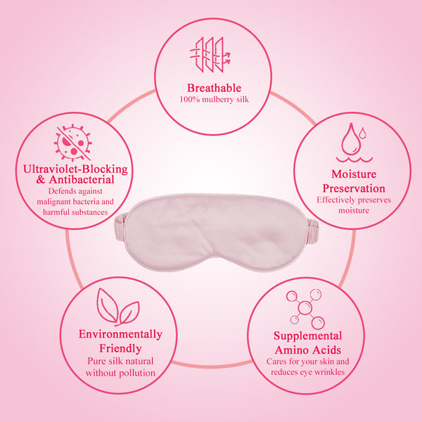 Olesilk 100% Mulberry Silk Sleep Mask Blindfold with Elastic Strap and Silk Filling
