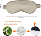 Olesilk 100% Mulberry Silk Sleep Mask Blindfold with Elastic Strap and Silk Filling