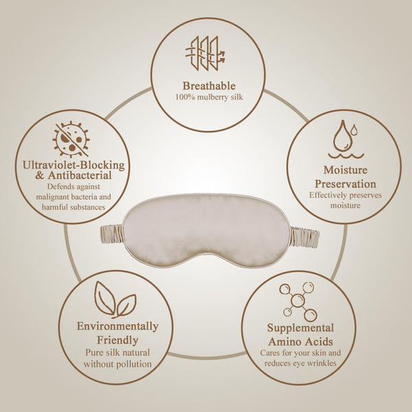 Olesilk 100% Mulberry Silk Sleep Mask Blindfold with Elastic Strap and Silk Filling