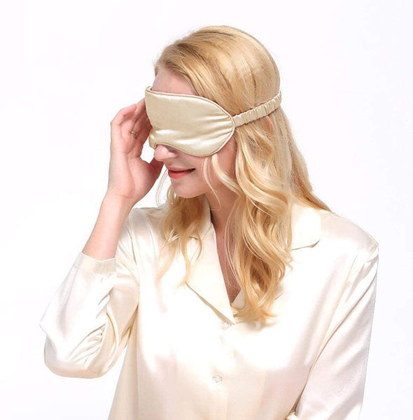 Olesilk 100% Mulberry Silk Sleep Mask Blindfold with Elastic Strap and Silk Filling