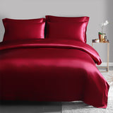 Olesilk 19 Momme 5 Pieces 100% Pure Mulberry Silk Bedding Set ( 1 Duvet Cover + 1 Flat Sheet + 1 Fitted Sheet + 2 Oxford Pillowcases)
