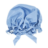 Olesilk 19 Momme Light Blue Mulberry Silk Sleep Cap Hair Beauty Orgainc Silk Bonnet