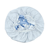 Olesilk 19 Momme Light Blue Mulberry Silk Sleep Cap Hair Beauty Orgainc Silk Bonnet
