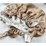 Olesilk 19 Momme Light Coffee Mulberry Silk Sleep Cap Hair Beauty Orgainc Silk Bonnet