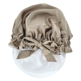 Olesilk 19 Momme Light Coffee Mulberry Silk Sleep Cap Hair Beauty Orgainc Silk Bonnet