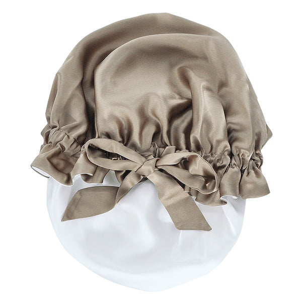 Olesilk 19 Momme Light Coffee Mulberry Silk Sleep Cap Hair Beauty Orgainc Silk Bonnet