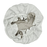 Olesilk 19 Momme Silver Grey Mulberry Silk Sleep Cap Hair Beauty Orgainc Silk Bonnet