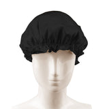 Olesilk 19 Momme Black Color Silk Night Cap For Beautiful Hair With Flabala Detailing