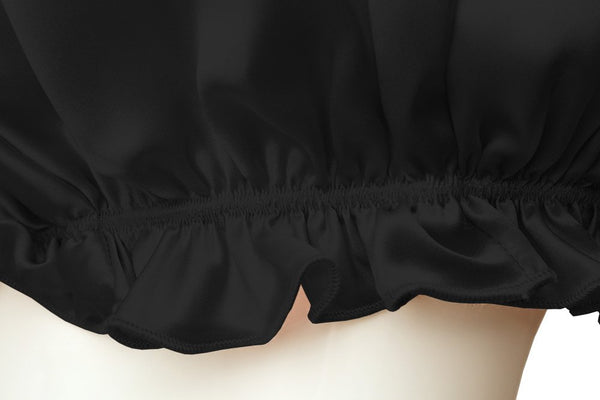 Olesilk 19 Momme Black Color Silk Night Cap For Beautiful Hair With Flabala Detailing