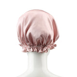 Olesilk 19 Momme Light Plum Silk Night Cap For Beautiful Hair With Flabala Detailing
