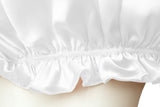 Olesilk 19 Momme White Color Silk Night Cap For Beautiful Hair With Flabala Detailing