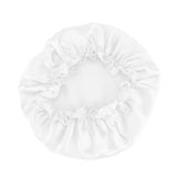 Olesilk 19 Momme White Color Silk Night Cap For Beautiful Hair With Flabala Detailing