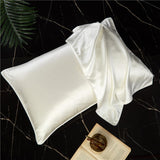 Olesilk 19 Momme Solid Color Silk Pillowcase Envelope Closure with Contrast Color Silk Trim