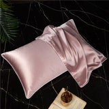 Olesilk 19 Momme Solid Color Silk Pillowcase Envelope Closure with Contrast Color Silk Trim