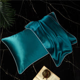 Olesilk 19 Momme Solid Color Silk Pillowcase Envelope Closure with Contrast Color Silk Trim