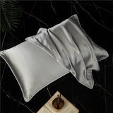 Olesilk 19 Momme Solid Color Silk Pillowcase Envelope Closure with Contrast Color Silk Trim