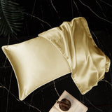 Olesilk 19 Momme Solid Color Silk Pillowcase Envelope Closure with Contrast Color Silk Trim